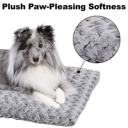 MidWest Homes for Pets XS QuietTime Deluxe Gray Ombré Swirl Plush Pet Bed, Machine Washable, Non-Skid Bottom, Soft Crate Mat for 22-inch Crates