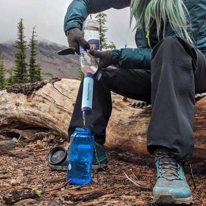 Membrane Solutions Straw Water Filter S1, NSF/ANSI 42&372&401 certificated, Survival Filtration Portable Gear, Emergency Preparedness, Supply for Drinking Hiking Camping Team Family Outing, 4 Pack