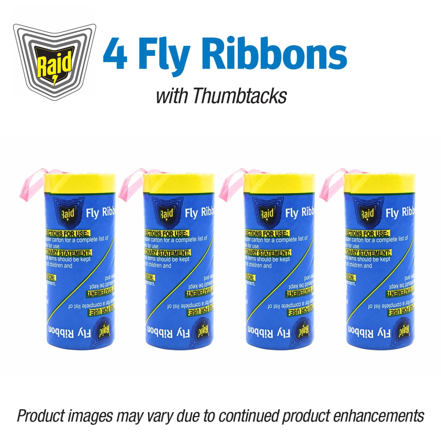 Raid® Fly Ribbon, Fly Traps for Indoors and Outdoors, 4 Pack