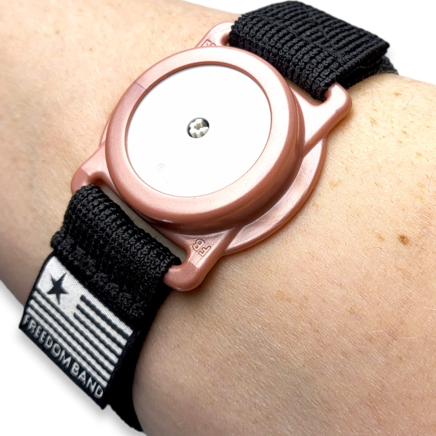 4-18" Inch Adjustable Flex Band for Freestyle Libre 1 & 2 14 Day : Transmitter Protection Sensor Cover Arm & Leg Band -No More Adhesive Patches (4-18" Active Band, Rose Gold Satin)