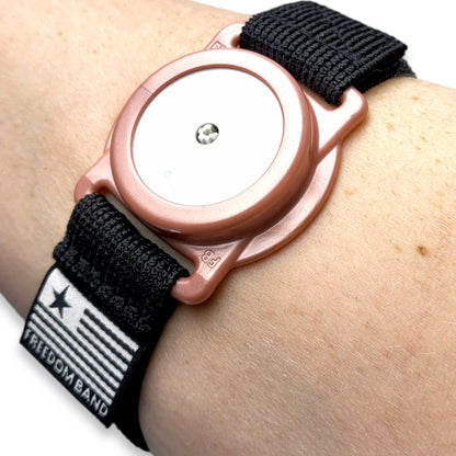 4-18" Inch Adjustable Flex Band for Freestyle Libre 1 & 2 14 Day : Transmitter Protection Sensor Cover Arm & Leg Band -No More Adhesive Patches (4-18" Active Band, Rose Gold Satin)