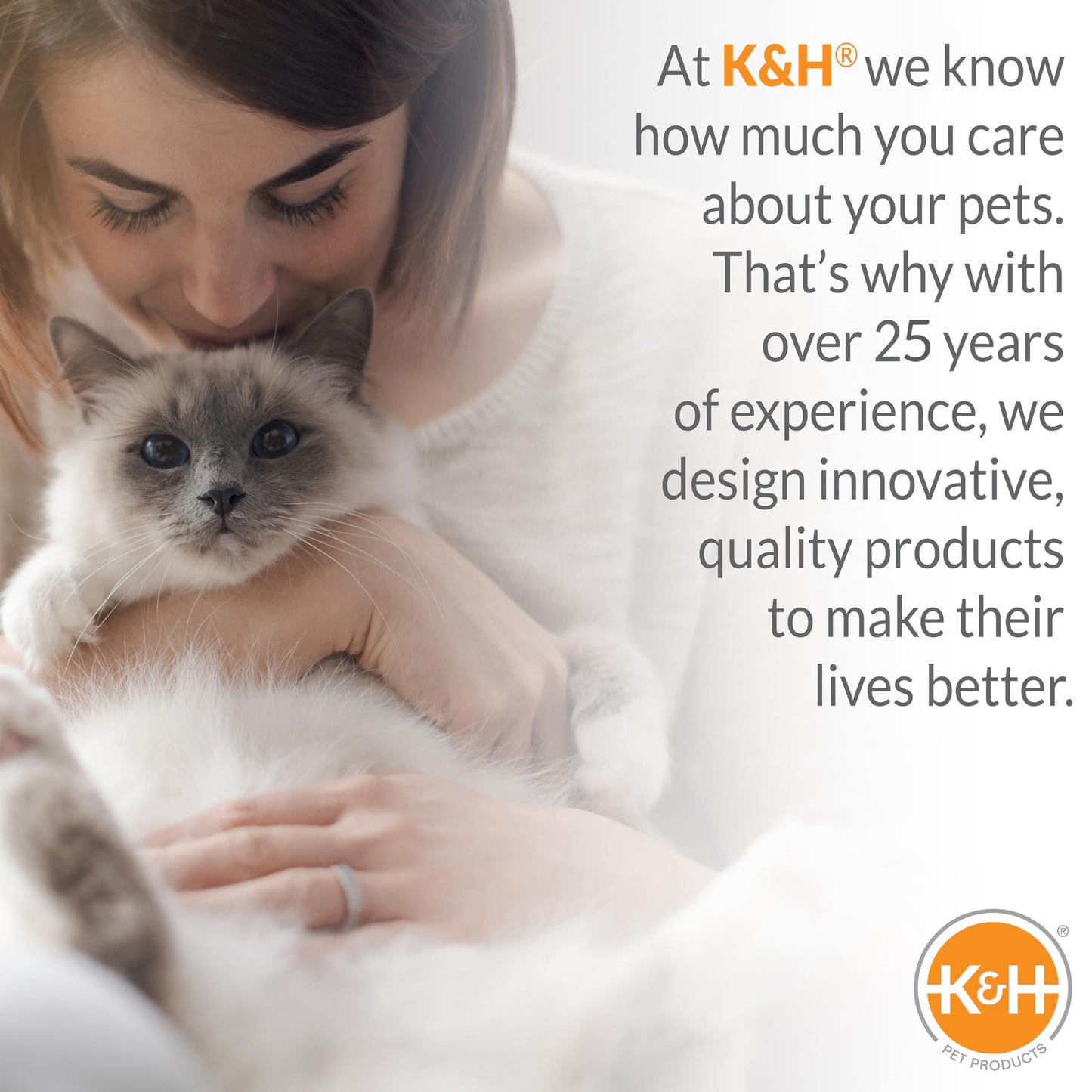 K&H Pet Products Thermo-Kitty Bed Heated Cat Beds for Large Indoor Cats & Dogs, Calming Warming Pillow Pet Bed, Machine Washable, Removable Heater, Safety Listed - Large 20" Round Mocha/Tan