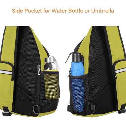 MOSISO Sling Backpack Bag, Crossbody Shoulder Bag Travel Hiking Daypack Chest Bag with Front Square Pocket&USB Charging Port, Yellow