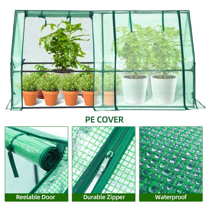 Ohuhu Portable Mini Greenhouse, 71"x36"x36" Greenhouses for Outdoors with Dual Large Zipper Doors & Ground Stakes, Waterproof & UV Protected Plastic Green House for Outside Garden Patio Backyard