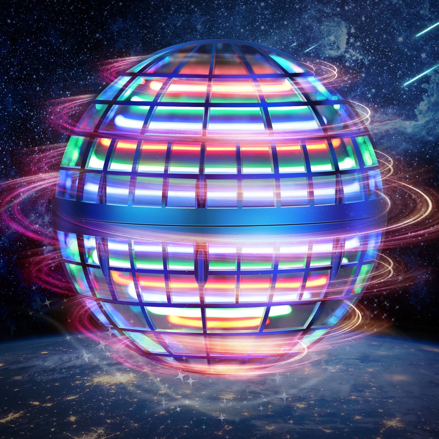 LEMATRIX 2024 Flying Orb Ball Toy, Hover Ball Boomerang Fly Fidget Spinner, Cool Toys Gifts for 6 7 8 9 10 11 12+ Years Old boy Girls Teens, Hand Mini Drone Cosmic Globe, Indoor Outdoor Toys(Blue)