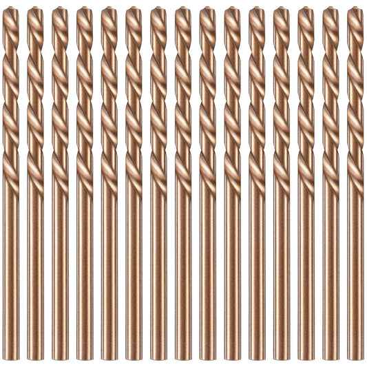 Mudder 15 Pieces 1/8" Drill Bit M35 High Speed Steel Twist Cobalt Drill Bit Set for Hardened Metal Stainless Steel Cast Iron Woodwork Plastic (1/8 Inch)