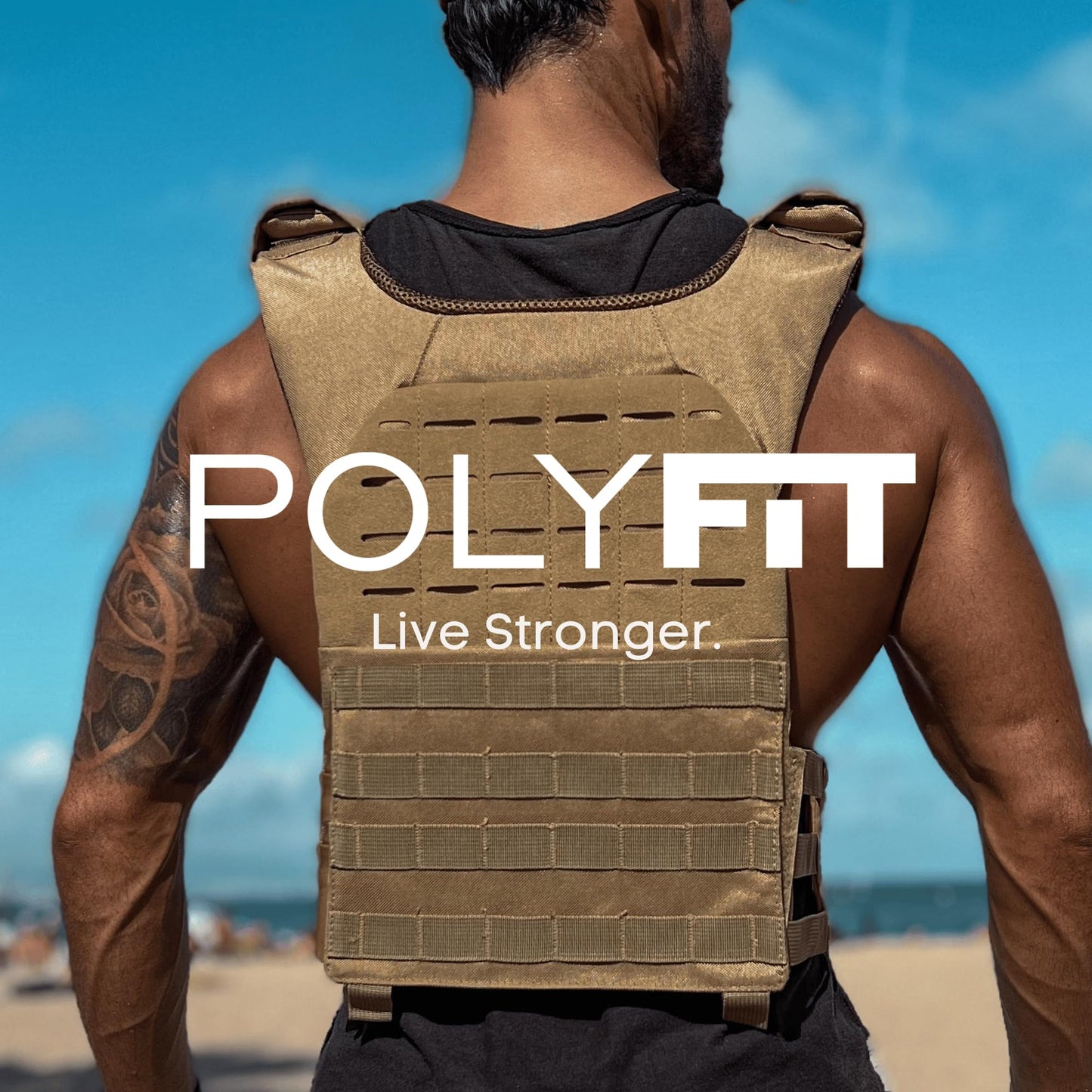 Polyfit (Fortify) Weighted Vest for Strength and Endurance Training, Fitness Workouts, Running, WODs - GREEN