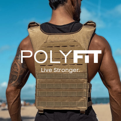 Polyfit (Fortify) Weighted Vest for Strength and Endurance Training, Fitness Workouts, Running, WODs - GREEN