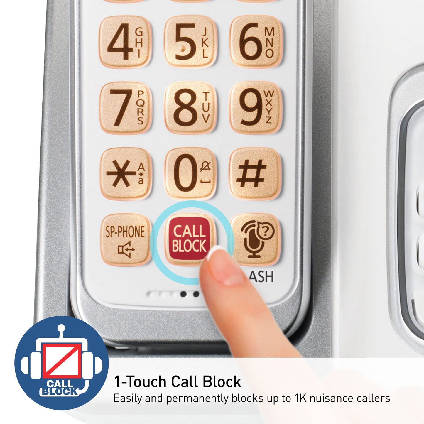 Panasonic Cordless Phone with Answering Machine, Link2Cell Bluetooth, Voice Assistant and Advanced Call Blocking, Expandable System with 4 Handsets - KX-TGD864W (White)