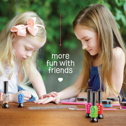 Nail Art Studio for Girls - Birthday Gift - Nail Polish Kit for Kids Ages 7-12 Years Old - Girl Gifts Ideas - Gift Set - Girly Stuff - Polish, Pens, Glitter, Stickers, Gems, Filer - 8 9 10 11 12 Year