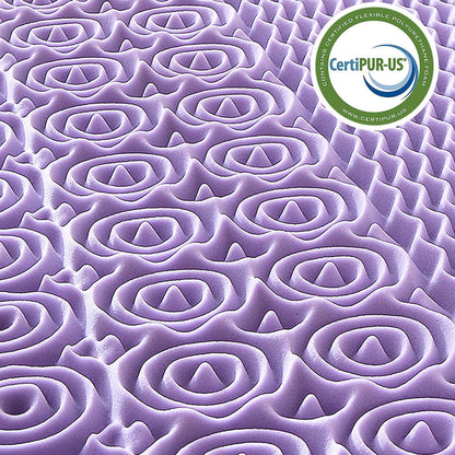 MUXHOMO 3 Inch Full Size Mattress Topper, 7-Zone Cooling Gel Infused Mattress Topper, Egg Crate Foam Bed Pad, CertiPUR-US and Oeko-TEX Certification (54"×75", Lavender)