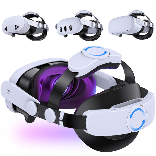 Kawaye for Meta Quest 3S/Quest 2/Quest 3 Head Strap, Double Knobs Adjustable Elite Strap Replacement,VR Headset Strap with Two Large Support Pad Enhanced Support, Reduce Pressure-MQ2000