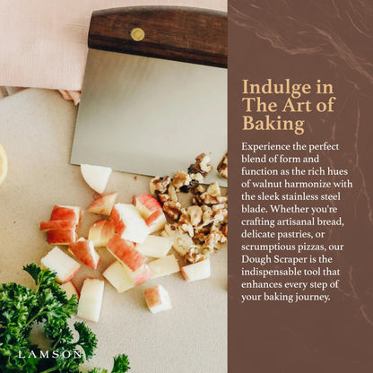 Lamson 3" x 6" Dough (Bench) Scraper with Walnut Handle