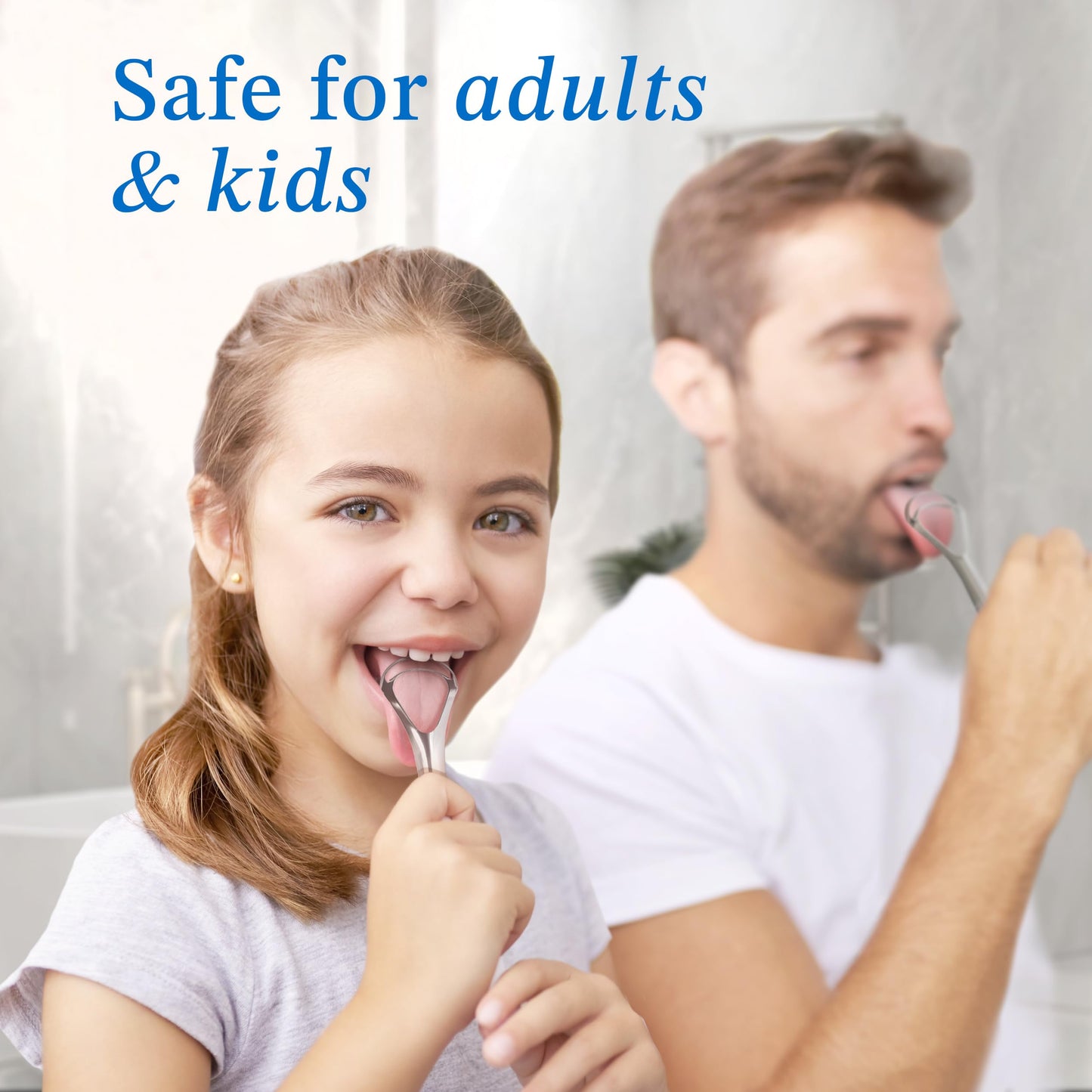 Mouthology Tongue Scraper for Adults (2 Pack), Reduce Bad Breath, Metal Tongue Scraper, Tongue Cleaner, Tongue Scraper, Stainless Steel Tongue Scraper, Tongue Cleaner for Adults, Tongue Scrubber