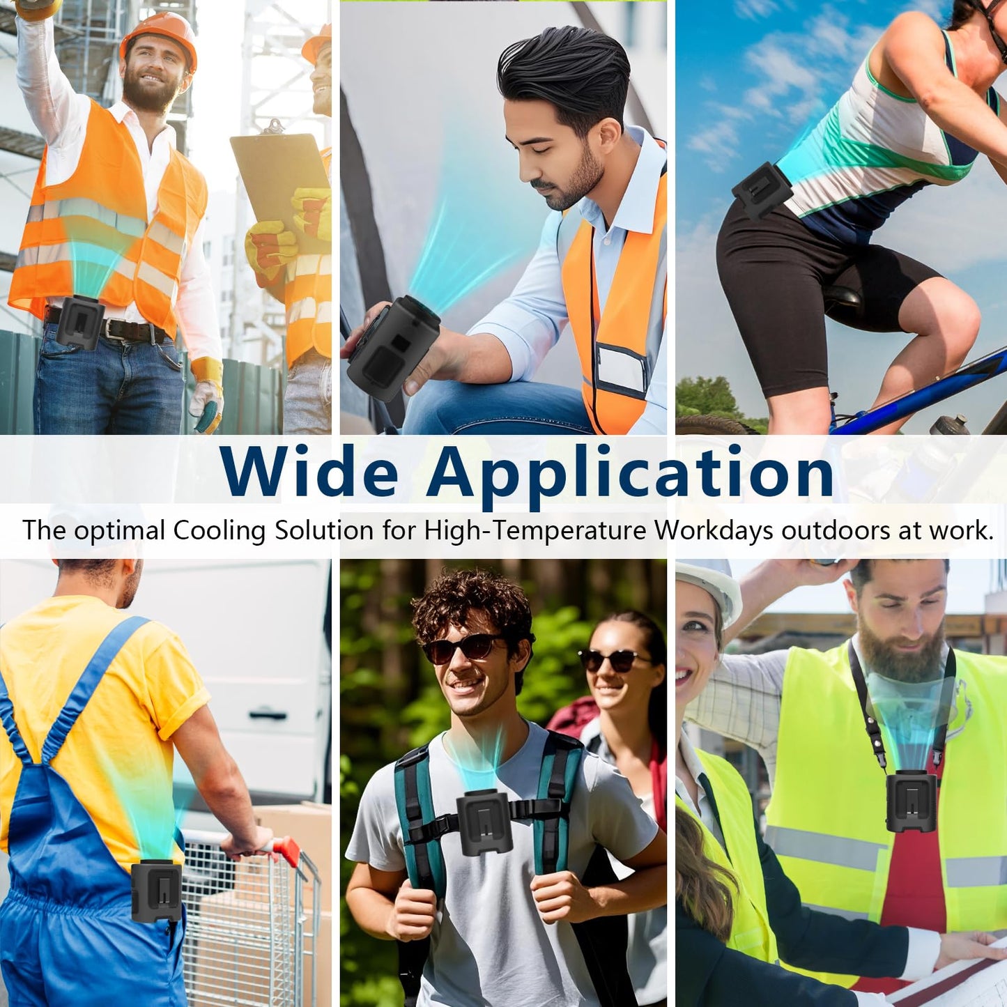 Portable Waist Fan, 4 Speeds 13000RPM Strong Airflow, belt fan with up to 22H of Working Time, Hands-Free Neck Fan, Rechargeable Wearable Personal Fan for Outdoor, Hiking,Jobsite, Farms