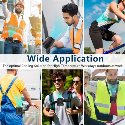 Portable Waist Fan, 4 Speeds 13000RPM Strong Airflow, belt fan with up to 22H of Working Time, Hands-Free Neck Fan, Rechargeable Wearable Personal Fan for Outdoor, Hiking,Jobsite, Farms