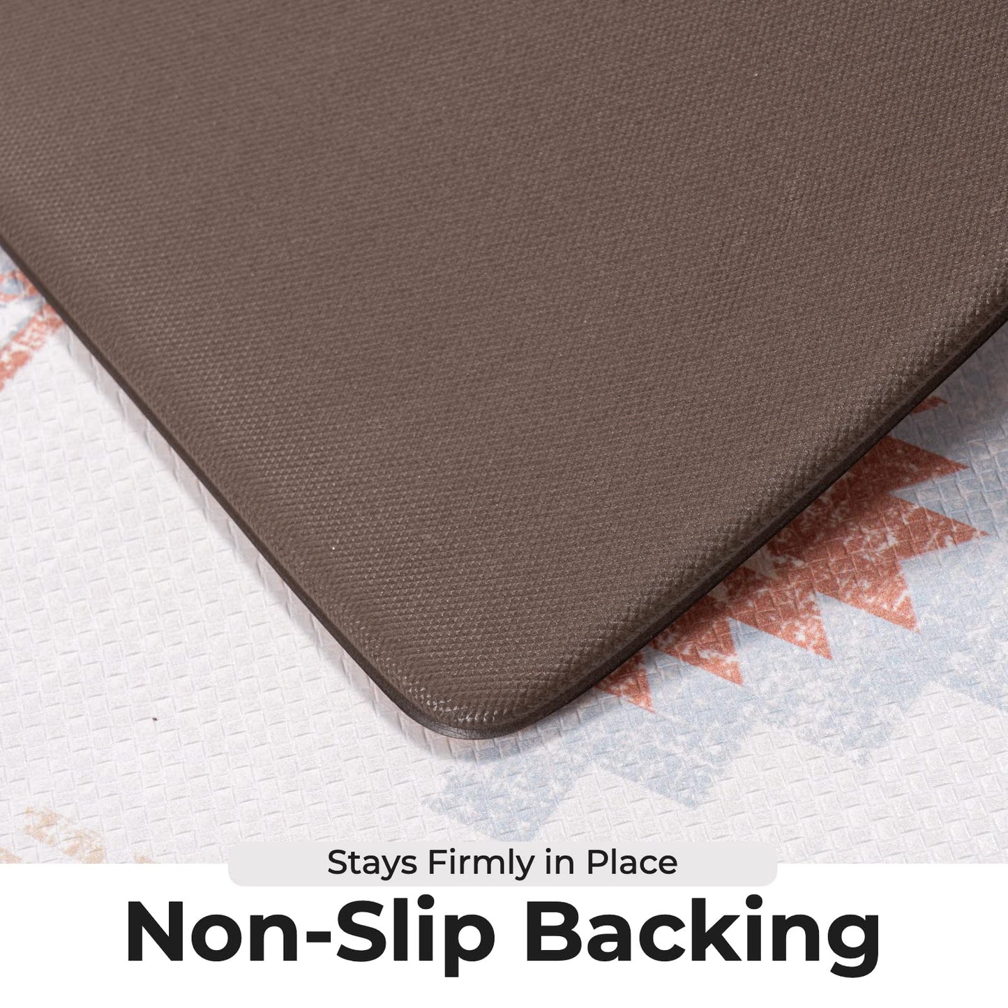 FRESHMINT Anti Fatigue Kitchen Mats for Floor 2 Piece Set, Waterproof & Non-Skid Boho Kitchen Rugs, Cushioned Kitchen Mat for Standing Washable Comfort Desk Kitchen Runners, 17x30+17x47