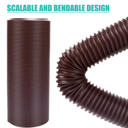 PXCAYFF 2 Pack Rain Gutter Downspout Extensions Flexible,Downspout Extender Diverter Extendable from 21" to 58". Drain Pipe Connector Extendable for Most Residential Downspouts (Brown)