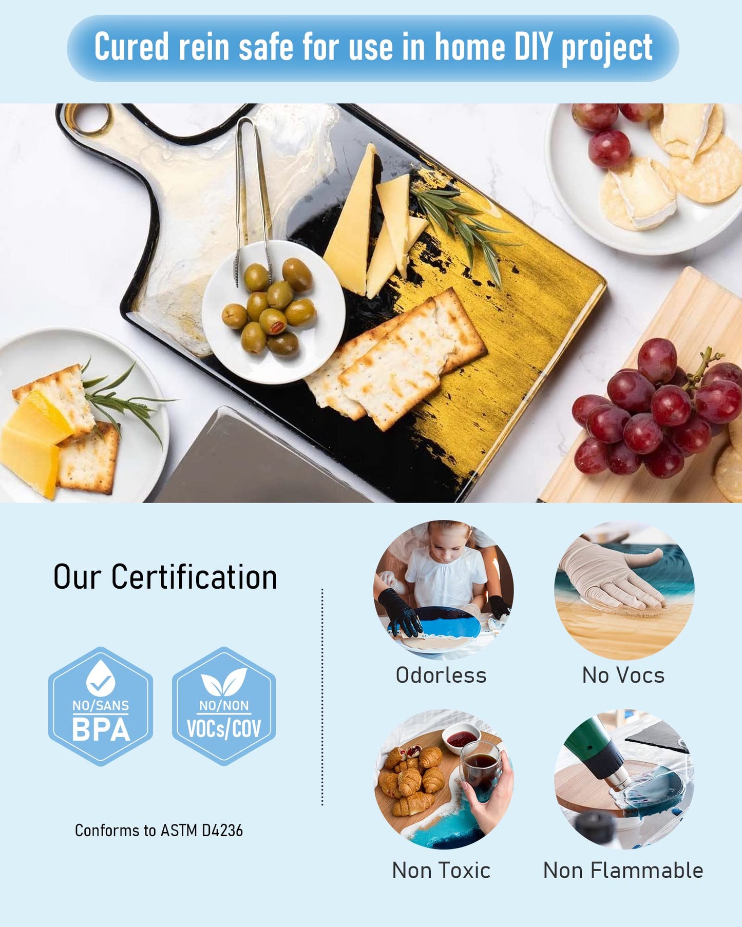 Nicpro 1 Gallon Crystal Clear Epoxy Resin Kit, Not Yellowing & Bubbles Free Resin Food Safe Resin for Coating and Casting, Craft DIY, Jewelry Making Art, Molds, Tables Top, Wood