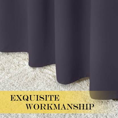 NICETOWN Blackout Drapery Curtain Panel 90 inches Long - Window Treatment Thermal Insulated Grommet Blackout Curtain/Drape for Bedroom Living Room (Greyish Purple, 1 Panel, 46 by 90 inches)