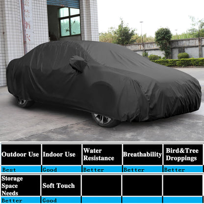 uxcell Car Cover Waterproof All Weather for Car, Full Car Cover Rain Sun Protection Universal Fit for Sedan 178''-185''