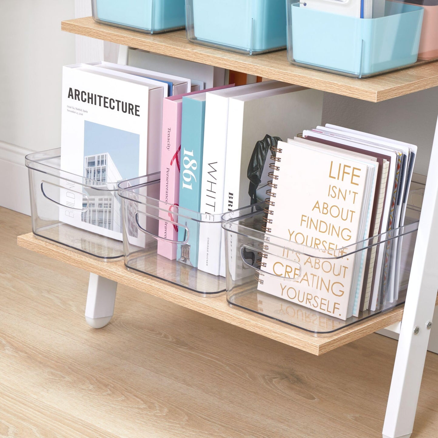 iDesign BPA-Free Plastic Crisp Large Pantry and Fridge Organizer with Easy to Grip Integrated Handles for Kitchen, Fridge, Freezer, Pantry and Cabinet Organization, 16" x 8" x 5", Clear