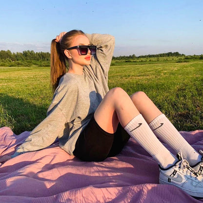 FULLSOFT 4 Pack Biker Shorts for Women – 8" High Waist Tummy Control Workout Yoga Running Compression Exercise Shorts with Pockets(4 Pack Black/Navy Blue/Grey/Pink,Large-X-Large)