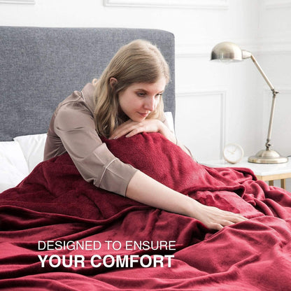 MOONLIGHT20015 Fleece Blanket Twin Size 12 Pack - Super Soft Fuzzy Throw Blanket for Couch and Sofa - Lightweight Luxury 400 GSM Microfiber Bed Blankets and Throws, 60 x 80 Inches (Twin, Burgundy)