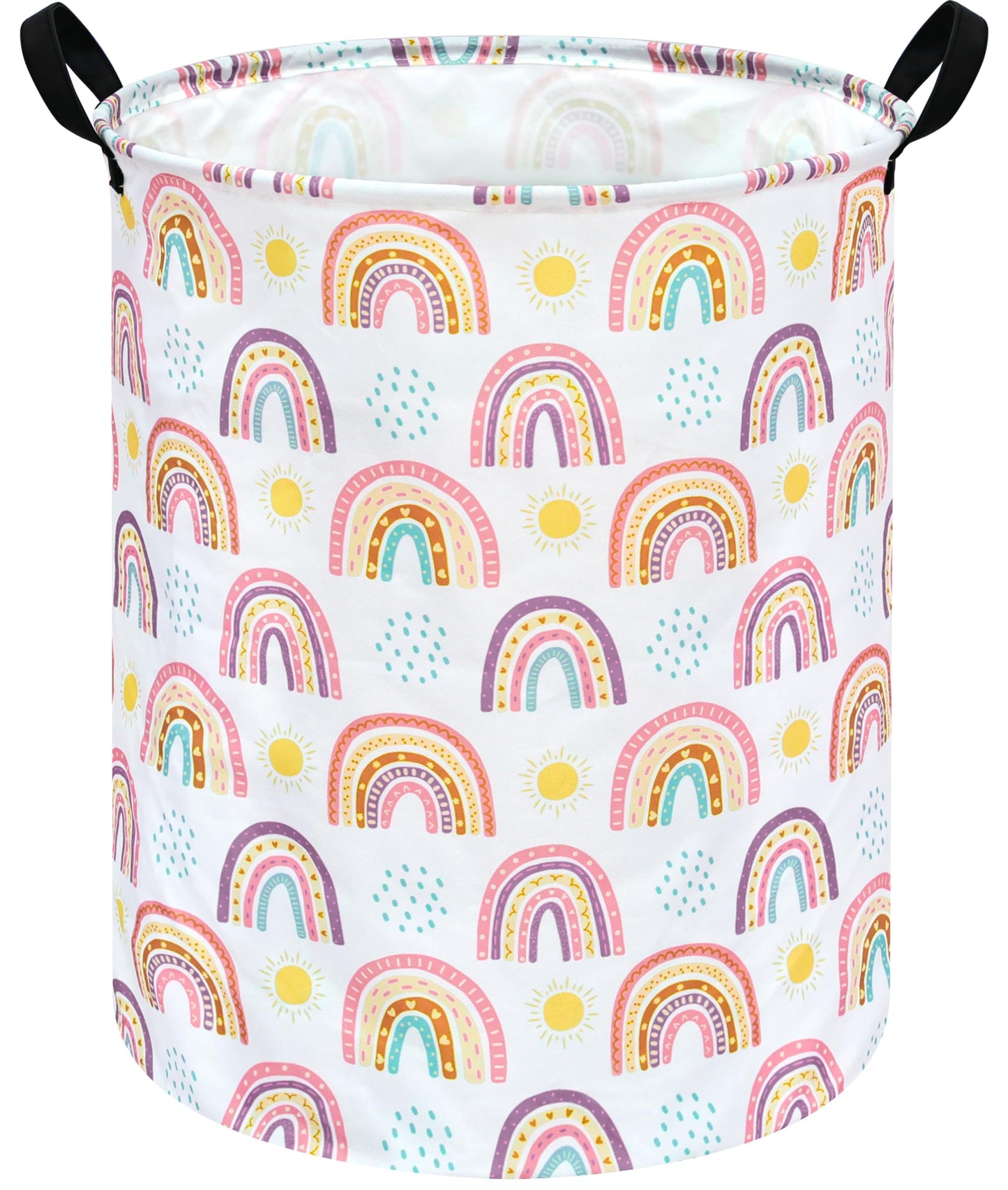 MAIZMZ Kids Rainbow Hamper Laundry Basket Storage Bins Gift Organizer Clothes Toy Box Large Canvas Collapsible Chest for Home/Dorm/Kitchen/Pet/Office/Closet/Shelf/Room Decor