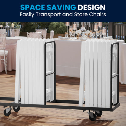 Flash Furniture Hercules Series Folding Chair - White Resin - Set of 4 800LB Weight Capacity Comfortable Event Chair - Light Weight Folding Chair