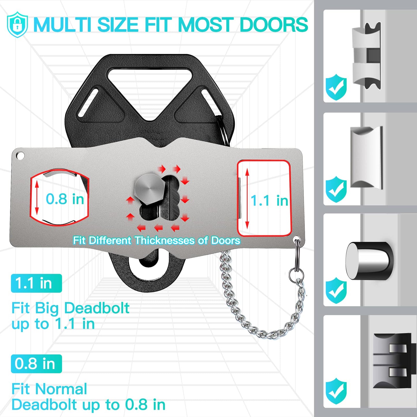 Portable Door Lock for Travel Essential: 2Pack Upgraded Hotel Home Security Safety Locks from Inside Apartment Traveling Front Door Room Security Devices Travel Gifts for Travelers Women