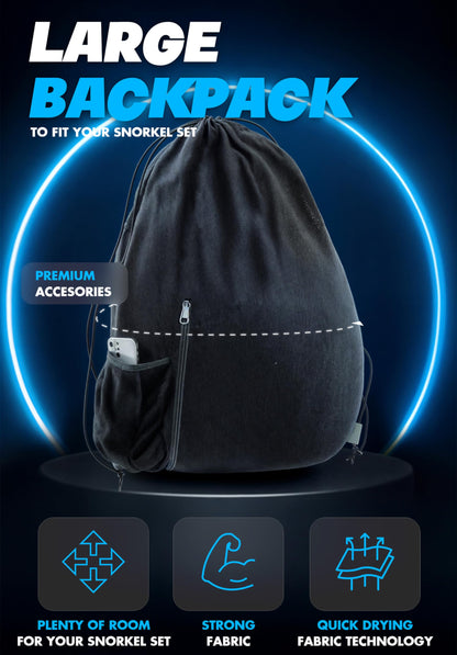 COZIA DESIGN Snorkeling Gear for Adults - Full Face Snorkel Mask and Swim Fins, 180° Panoramic View Snorkel Mask, Anti Fog and Anti Leak Adult Snorkel Set (Blue, Mask M - Fins M)