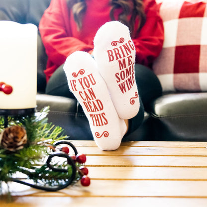 Haute Soiree If You Can Read This, Bring Me Some Wine Funny Socks for Women - One Size Fits All Gift for Wine Lovers