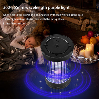 Lulu Home 2 Packs Indoor Bug Zapper with Fan, 1500V High Voltage Lighted Mosquito Lamp Trap, USB Cable Plug-in Electric Insect Killer Catching Moth Mosquitoes Gnat Fruit Flies (NO Battery)