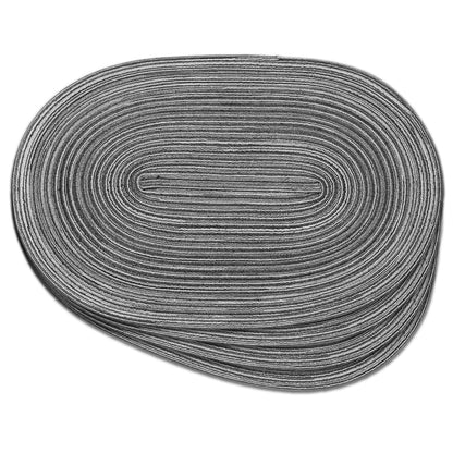 Noctiflorous Oval Braided Placemats Set of 4 Woven 12x18 Inch Non Slip Washable Heat Resistant Place Mats Tablemats for Dining Kitchen Party Daily Table Decor Dinner Mats (Black Gray, 4)