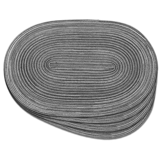 Noctiflorous Oval Braided Placemats Set of 4 Woven 12x18 Inch Non Slip Washable Heat Resistant Place Mats Tablemats for Dining Kitchen Party Daily Table Decor Dinner Mats (Black Gray, 4)