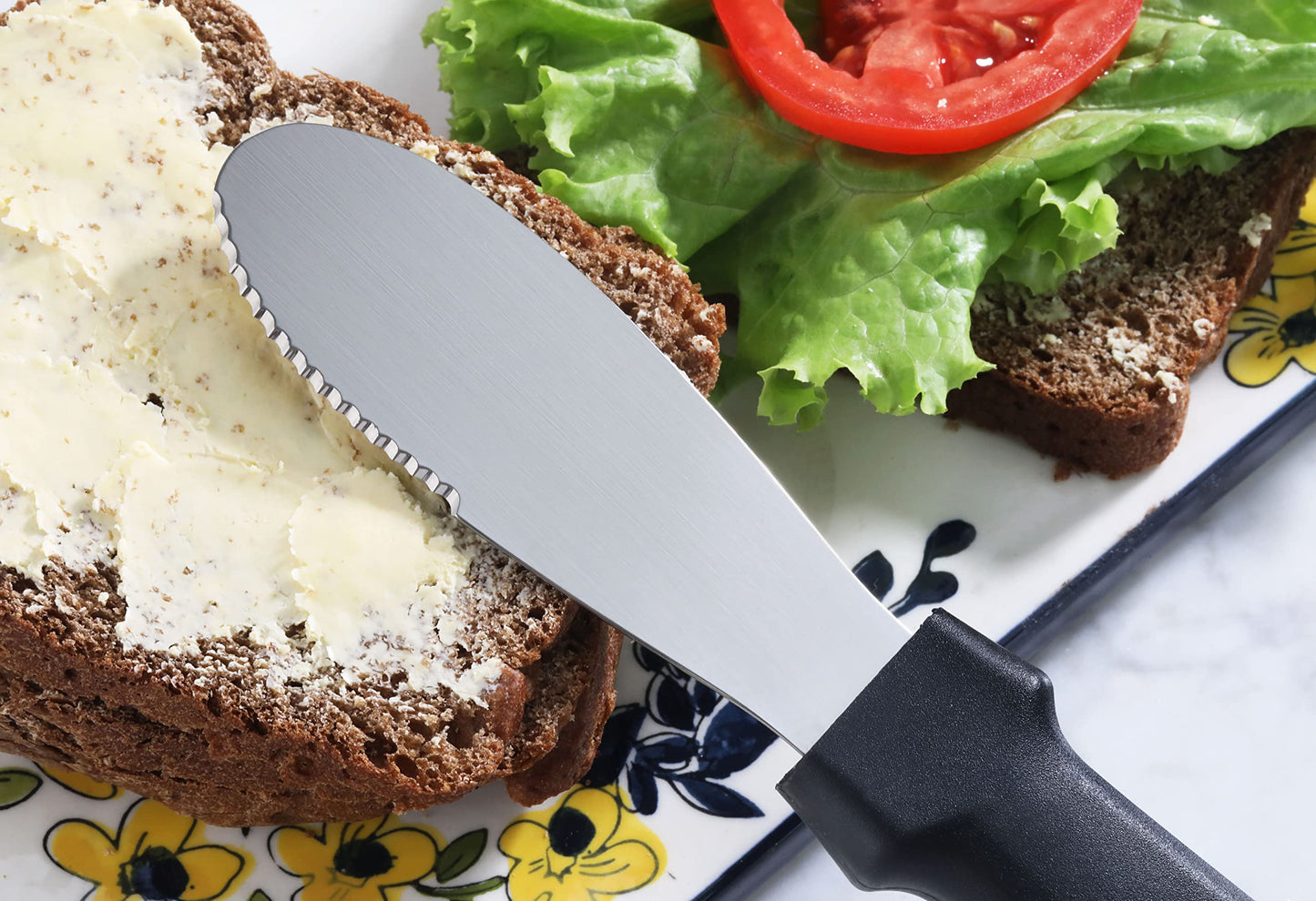 New Star Foodservice 43013 Plastic Handle Butter Spreader, 8.75-Inch, Black, Set of 4