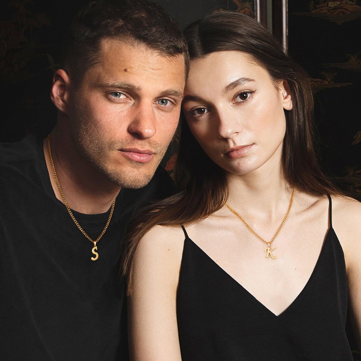 Initial Necklace for Men Boys, Gold Chains for Boys Mens Jewelry Stainless Steel Cuban Chain Letter K Pendant Necklace Anniversary Fathers Day Birthday Gifts for Men Dad Grandpa Son Boyfriend Husband