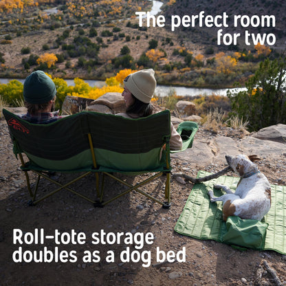 Kelty Low Loveseat Camping Chair – Portable, Folding Chair for Festivals, Camping and Beach Days, Dark Shadow/Navy