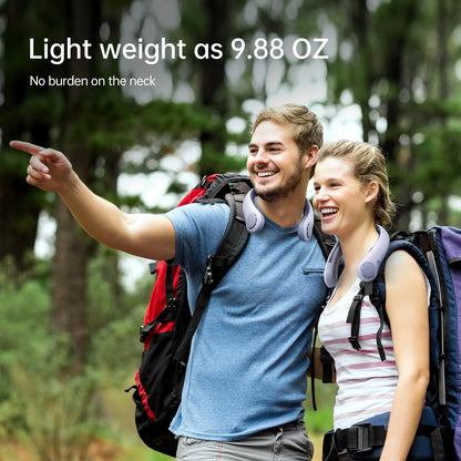 JISULIFE Portable Neck Fan Upgraded, Neckbrace Personal Hands Free, 5 Speed Gears Adjustment, 5000 mAh Wearable Bladeless Quiet Rechargeable for Outdoor Indoor, Gifts for Women Men- Sunny Blue