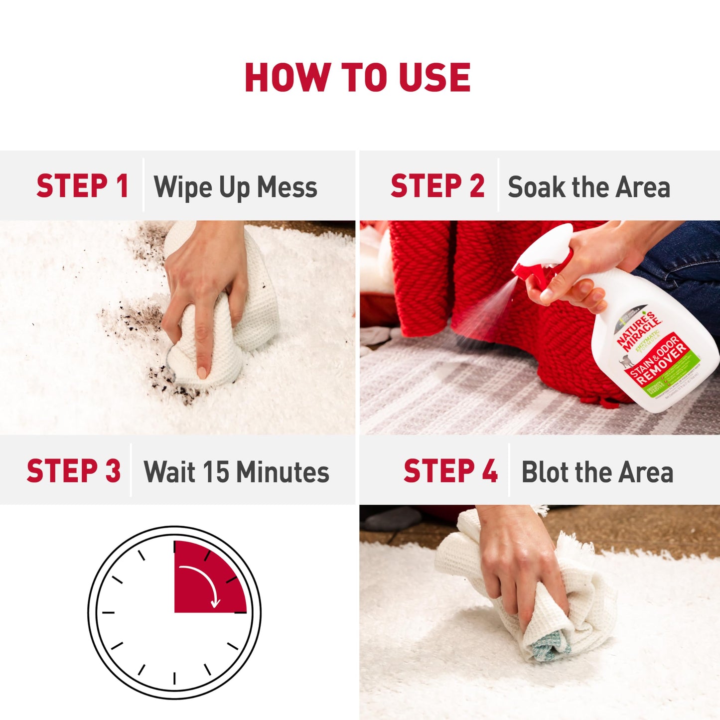 Nature’s Miracle Stain and Odor Remover Dog, 32 Ounces, Everyday Mess Enzymatic Odor Control Formula