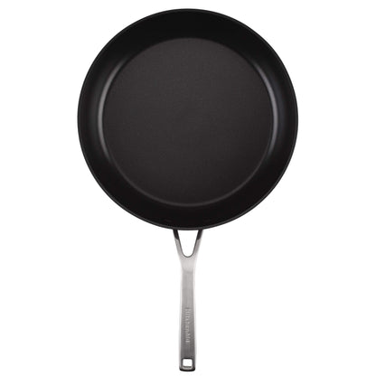 KitchenAid Hard Anodized Induction Nonstick Fry Pan/Skillet with Lid, 12.25 Inch, Matte Black