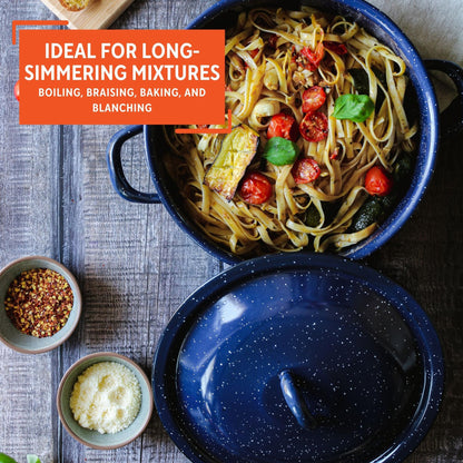 IMUSA C20666-1063310W 6-Quart Blue Speckled Enamel Stock Pot with Lid