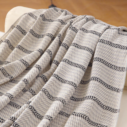 Peshtemania Premium Cotton Boho Throw Blanket |50”x60”| Grey Black and White Throw Blankets for Bed Sofa Couch Outdoor Farmhouse Turkish Throws Blankets for Sofa Bedroom Picnic Blankets Yoga