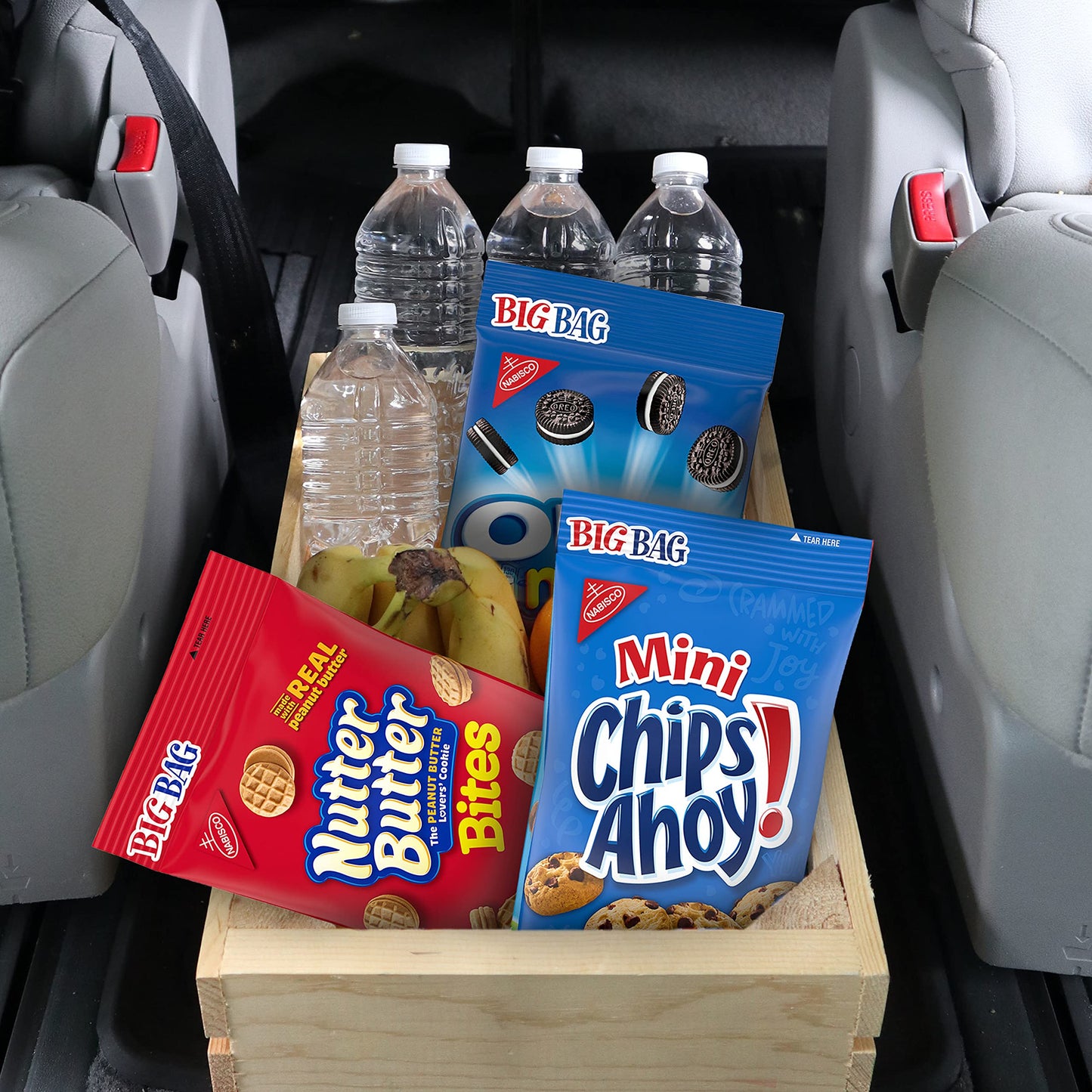 OREO Mini Cookies, CHIPS AHOY! Mini Cookies, Nutter Butter Bites & RITZ Bits Cheese Crackers Variety Pack, 15 Big Bags