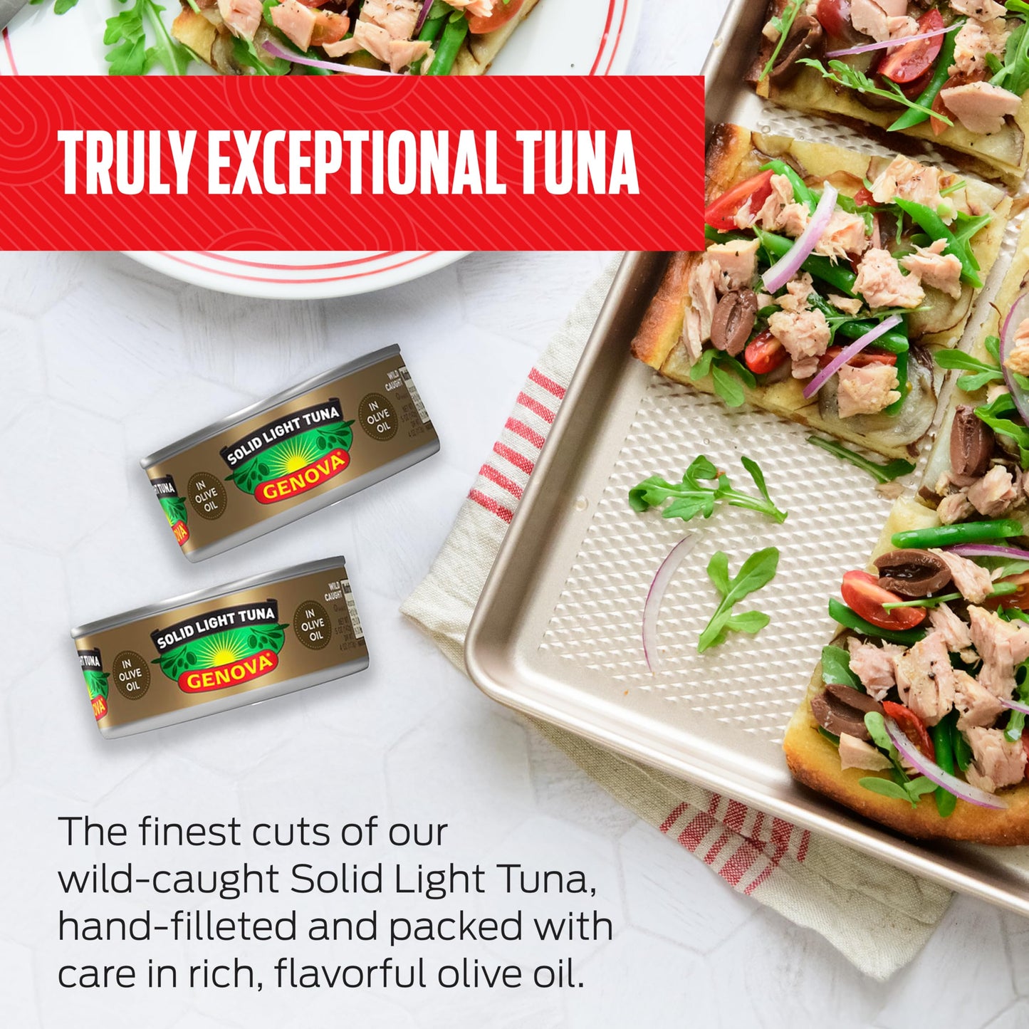 Genova Premium Solid Light Tuna in Olive Oil, 5 Ounce Cans, 12-Pack – Nutrient Rich, High Protein Canned Tuna Fish - Delicious, Easy, Nutritious Ready to Eat Meals