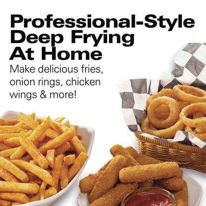 Hamilton Beach Electric Deep Fryer with Basket and Lid, 4.5 Liters / 19 Cups Oil Capacity, Temperature Control, View Window, Professional Style, 1800 Watts, Stainless Steel (35035A)