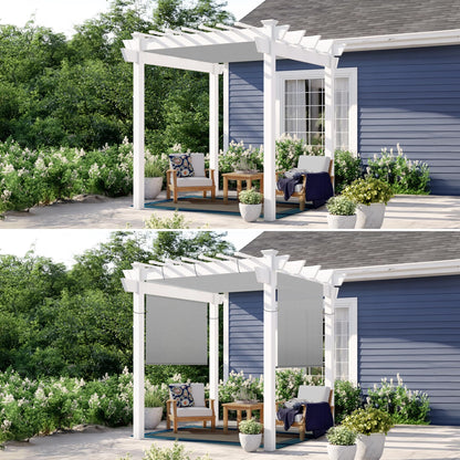 Patio Paradise 10' x 16' Pergola Canopy Replacement Cover Shade Cloth with Grommets Weighted Rods Outdoor Sun Shade Screen UV Block for Gazebo Backyard Deck Porch Balcony, Light Gray