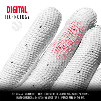 Franklin Sports Classic XT Baseball Batting Gloves Pair - White/White - Youth Large