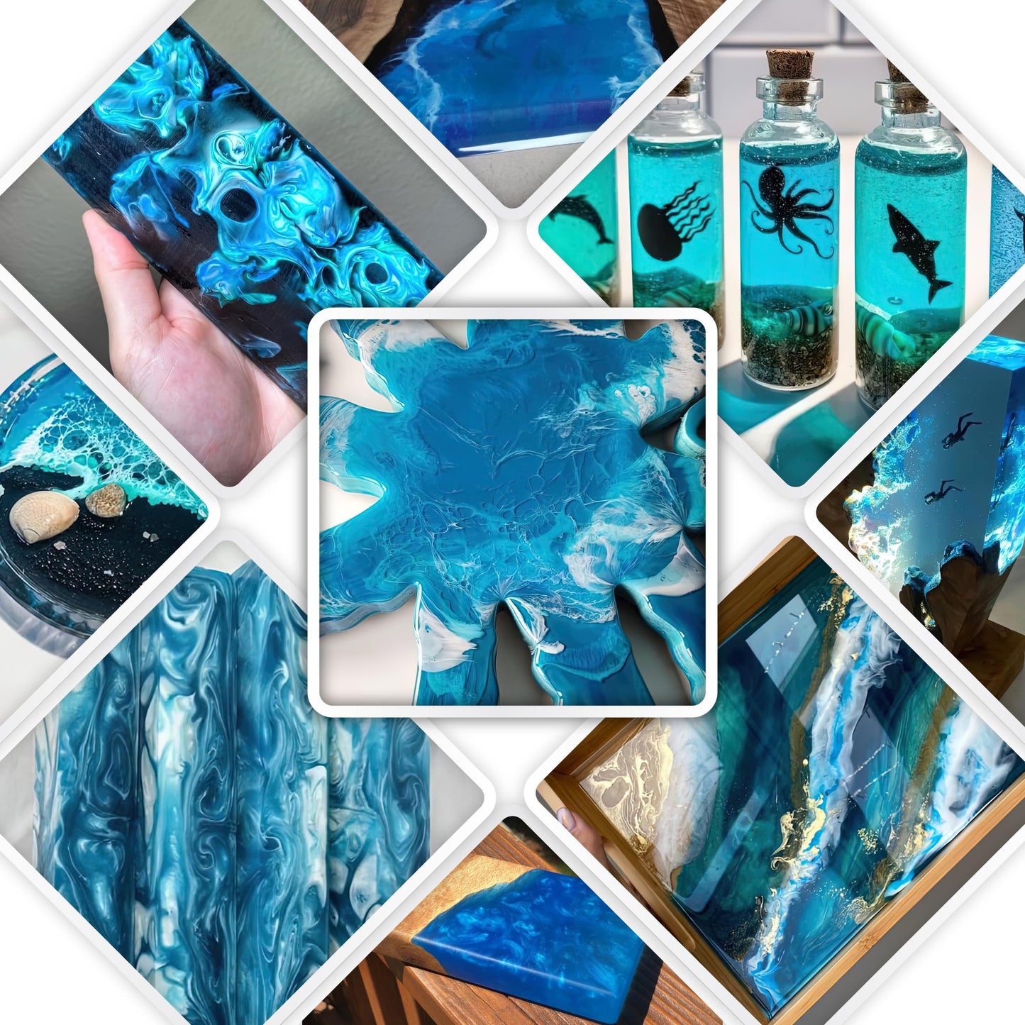 Alumilite Liquid Color Dye (Ocean Blue, 1 oz) Highly Concentrated Tint for Casting Resin, Polyester, and Urethane - Ideal for Clear, Translucent, or Opaque DIY Arts & Crafts, Beginners & Professionals